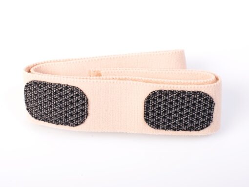 Adjustable leg pouch belt strap fastened around thigh