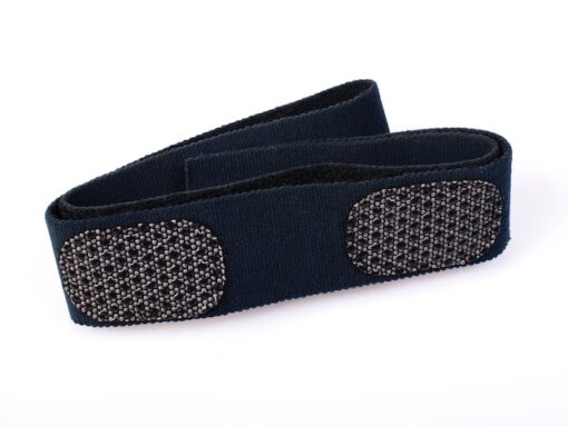 Adjustable leg pouch belt strap fastened around thigh