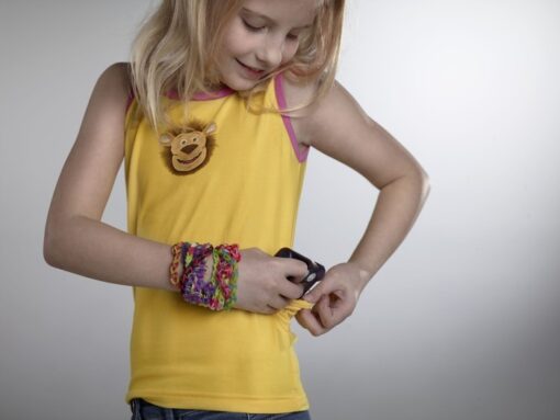 Child wearing Lenny tank top with pump pocket visible