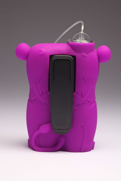 Medtronic 640G pump wearing pink Lenny silicone skin