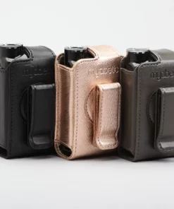 Vertical Myabetic leather flip case with flap closed