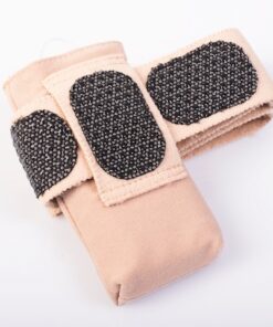 Close-up of gray gripper pads inside medtronic leg pouch belt