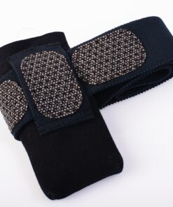 Close-up of gray gripper pads inside medtronic leg pouch belt