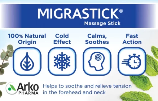 Migrastick Roll-On | Natural Headache & Migraine Relief Massage Stick with Menthol & Eucalyptus - Image 3